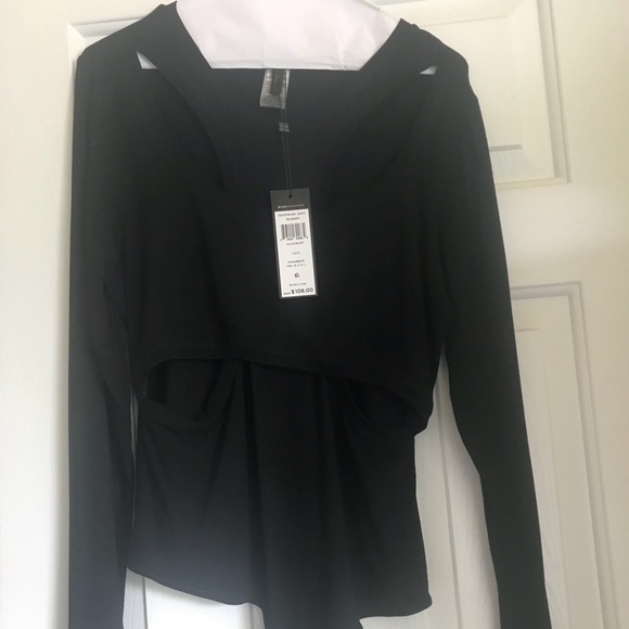 Bcbg Black front cut out thong bodysuit size L - Picture 4 of 8